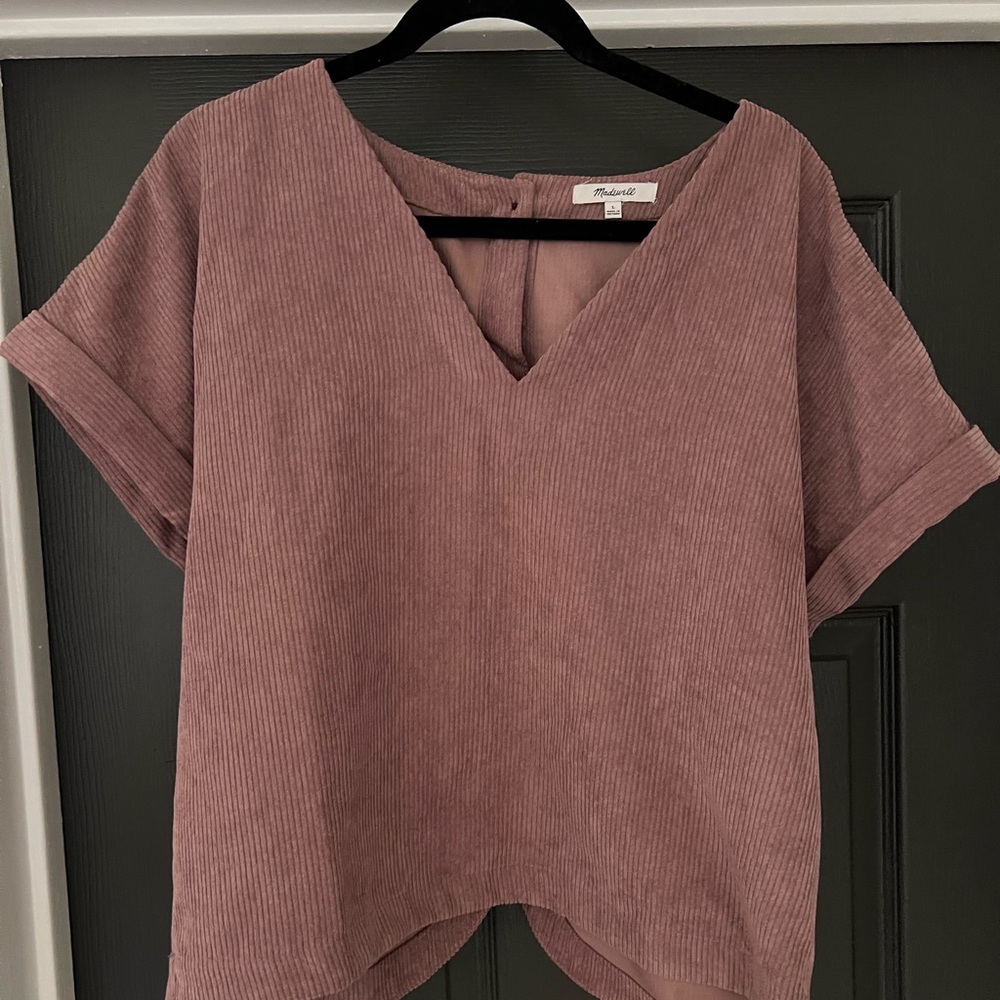 Madewell Mauve V-Neck Top